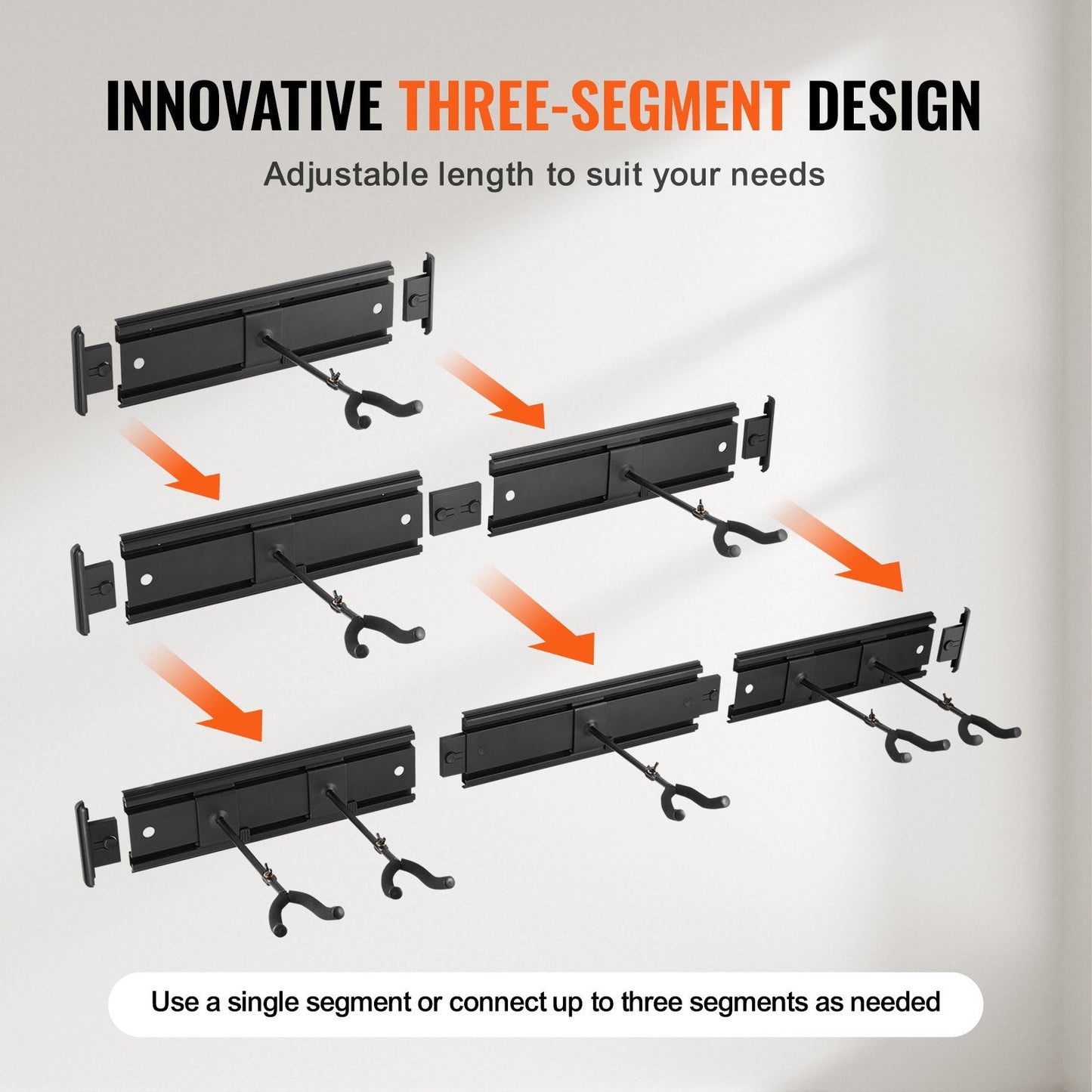 Wall-Mounted Foldable Guitar Rack for 5 Guitars - Adjustable & Sturdy Design