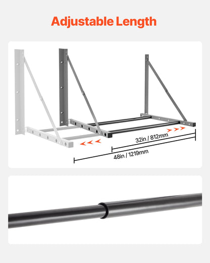 VEVOR Wall Mounted Folding Tire Rack 32"- 48" Adjustable Storage Rack for Garage