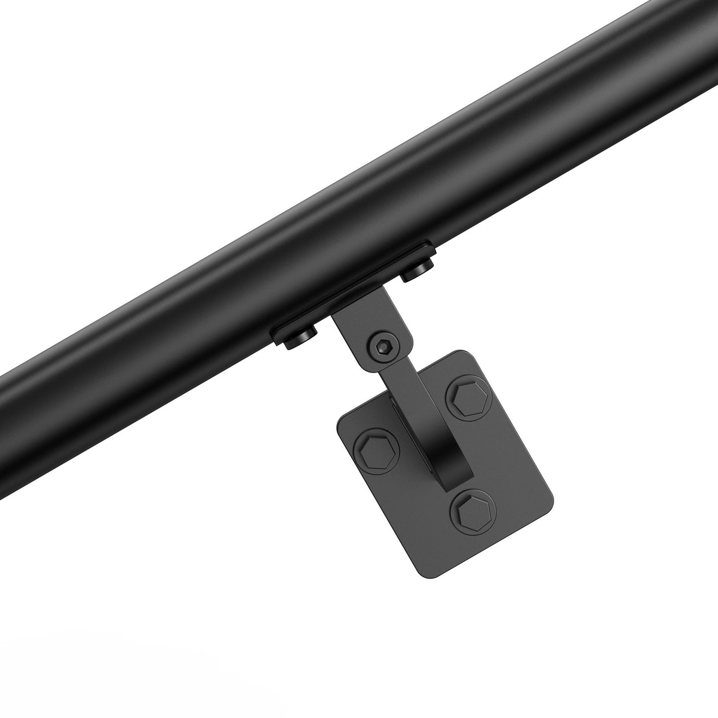Wall Mounted Stair Handrail, 3050mm Pipe Staircase Handrail, Black Galvanized Aluminum, 32mm Pipe Diameter, Indoor&Outdoor Staircase Railing, Industrial Hand Rail for Steps, Security Baluster