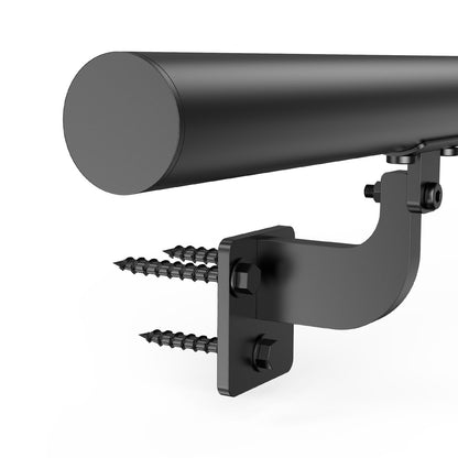 Wall Mounted Stair Handrail, 1825mm Pipe Staircase Handrail, Black Galvanized Aluminum, 32mm Pipe Diameter, Indoor&Outdoor Staircase Railing, Industrial Hand Rail for Steps, Security Baluster