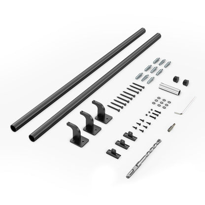 Wall Mounted Stair Handrail, 1825mm Pipe Staircase Handrail, Black Galvanized Aluminum, 32mm Pipe Diameter, Indoor&Outdoor Staircase Railing, Industrial Hand Rail for Steps, Security Baluster