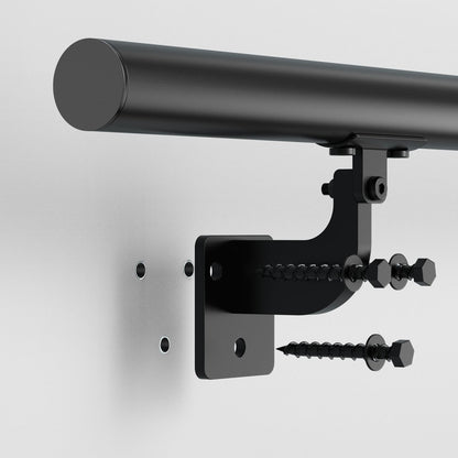 VEVOR 2130mm Wall Mounted Stair Handrail Black Aluminum Indoor Outdoor Railing