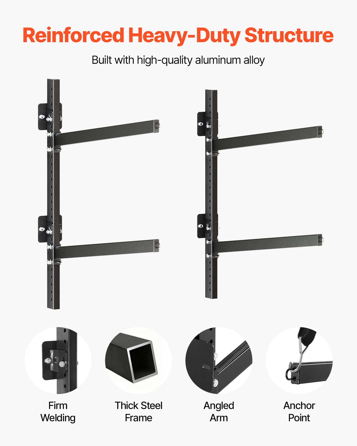 Kayak Storage Rack for 2 Kayaks, Holds 90.7 kg, Heavy Duty Adjustable Wall Mount Stand for Indoor Outdoor Garage Shed Dock, Storage Holder for Canoe, Small Boat, SUP, Surfboard & Paddleboard