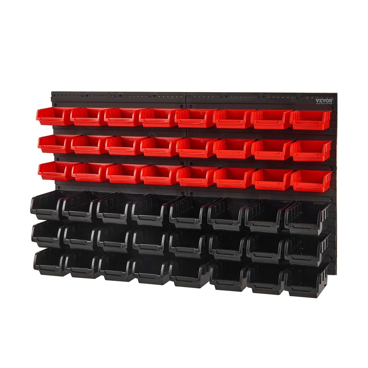 VEVOR Wall Mounted Storage Bins, 48-Bin Parts Rack Organizer Garage Plastic Shop