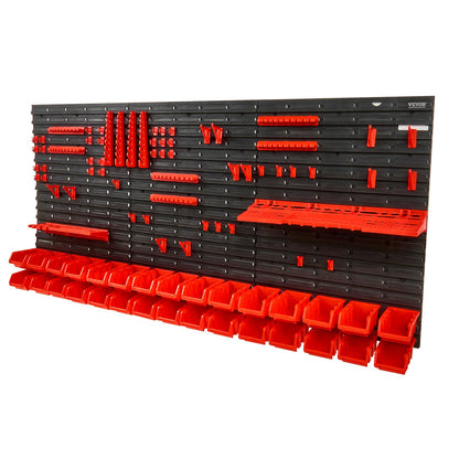 VEVOR Wall Mounted Storage Bins, 30-Bin Parts Rack Organizer Garage Plastic Shop