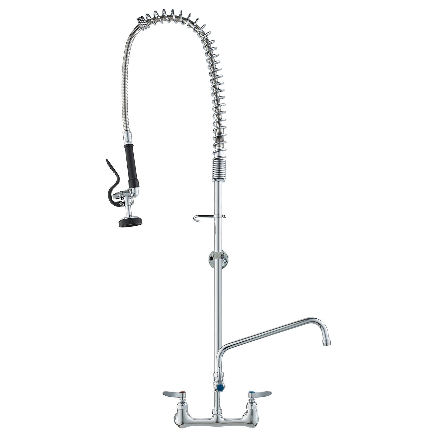 VEVOR Commercial Faucet with Pre-Rinse Sprayer, 47" Height, 8" Center, 12" Swing