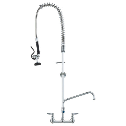 Commercial Wall Mount Kitchen Faucet with Pre-Rinse Sprayer, 1.2m Height