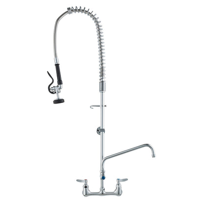 VEVOR Commercial Faucet with Pre-Rinse Sprayer, 44" Height, 8" Center, 12" Swing