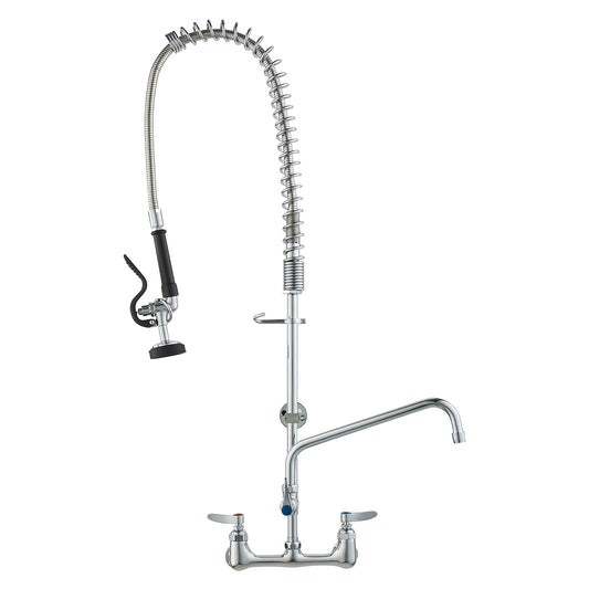 VEVOR Commercial Faucet with Pre-Rinse Sprayer, 36" Height, 8" Center, 12" Swing