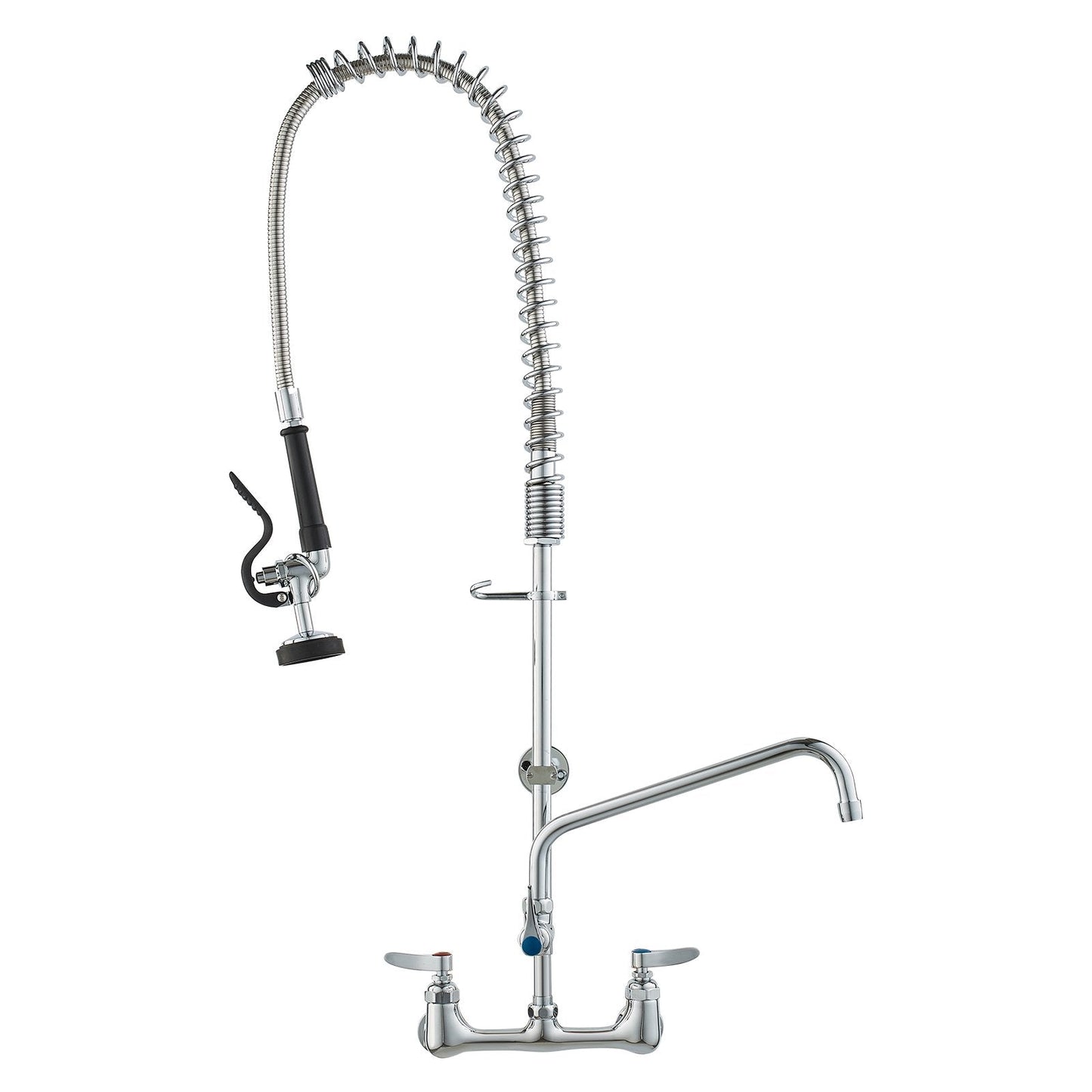 Commercial Wall Mount Kitchen Faucet with Pre-Rinse Sprayer, 0.91m Height