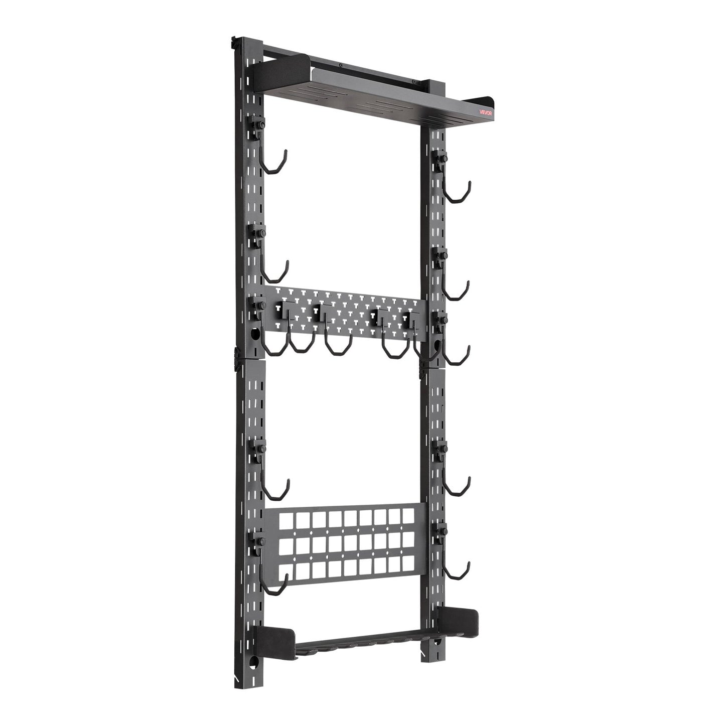 Gun Rack Wall Mount, Heavy Duty Steel, Indoor Rifle Shotgun Rack with Magazine Holder, MOLLE Panel, Gun Accessories Display Storage Holder, Hold Up to 5 Rifles or Shotguns, for Tactical Gear