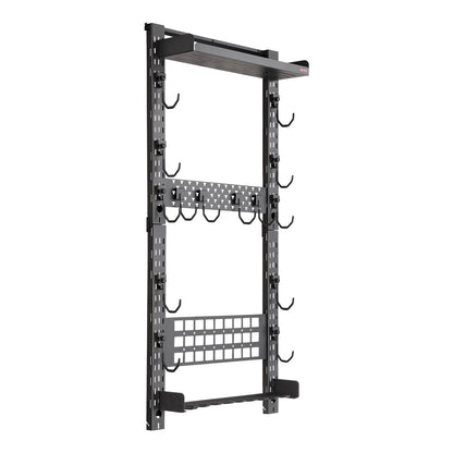 Gun Rack Wall Mount, Heavy Duty Steel, Indoor Rifle Shotgun Rack with Magazine Holder, MOLLE Panel, Gun Accessories Display Storage Holder, Hold Up to 5 Rifles or Shotguns, for Tactical Gear