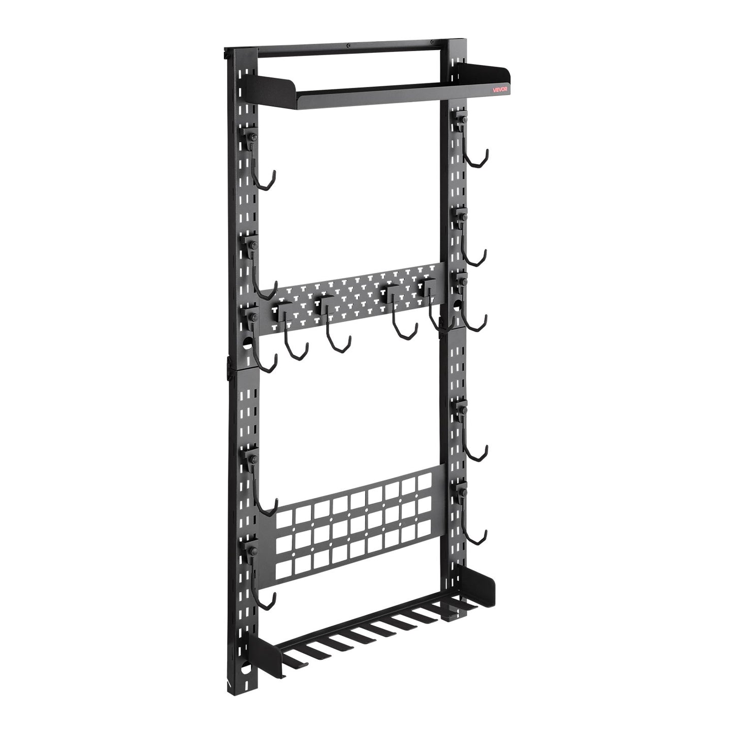Gun Rack Wall Mount, Heavy Duty Steel, Indoor Rifle Shotgun Rack with Magazine Holder, MOLLE Panel, Gun Accessories Display Storage Holder, Hold Up to 5 Rifles or Shotguns, for Tactical Gear