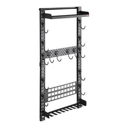 Gun Rack Wall Mount, Heavy Duty Steel, Indoor Rifle Shotgun Rack with Magazine Holder, MOLLE Panel, Gun Accessories Display Storage Holder, Hold Up to 5 Rifles or Shotguns, for Tactical Gear