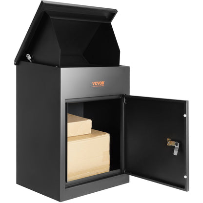 Smart Anti-Theft Mailbox, Black, Galvanized Steel, 20kg Capacity, Password Lock