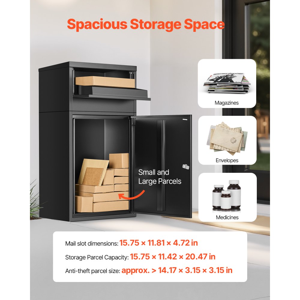 VEVOR Package Delivery Boxes for Outside 90.9 cm Lockable Parcel Drop Box