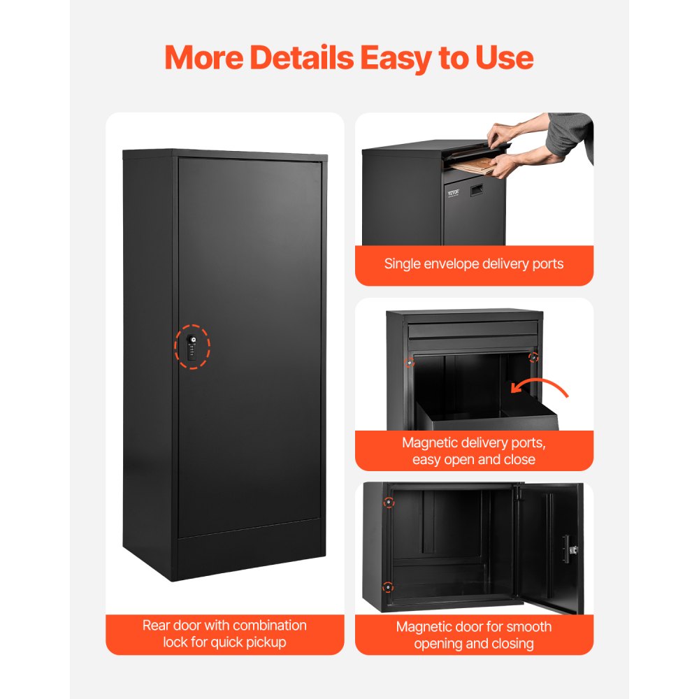 VEVOR Package Delivery Boxes for Outside 119.8 cm Lockable Parcel Drop Box