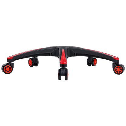 Office Chair Base Replacement, 710 mm, 1134 kg Static Load, Heavy Duty Universal Computer Desk Chair Stool Base Part with 5 Casters and Reinforced Legs, Desk Chair Base Replacement, Black + Red
