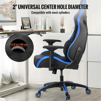 Office Chair Base Replacement, 710 mm, 1134 kg Static Load, Heavy Duty Universal Computer Desk Chair Stool Base Part with 5 Casters and Reinforced Legs, Desk Chair Base Replacement, Black + Blue