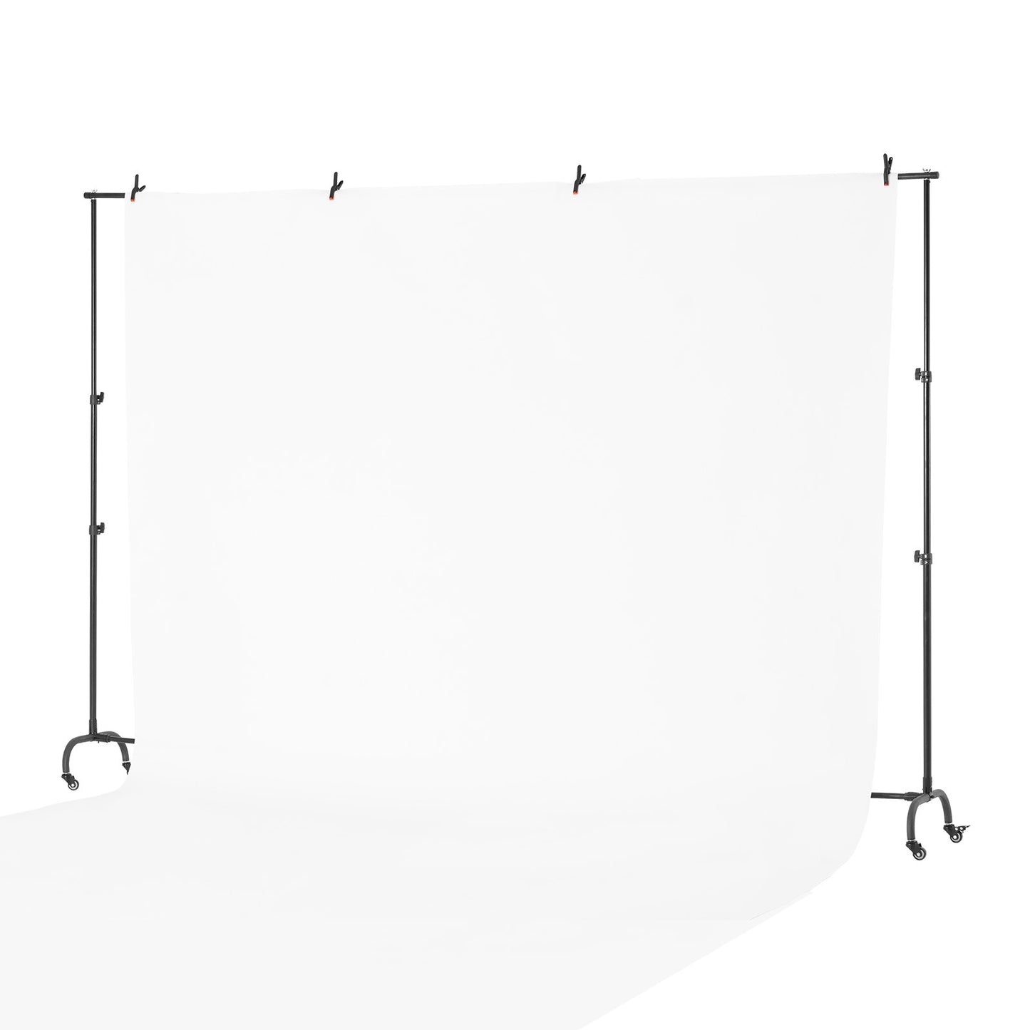 Backdrop Stand, 213 x 300 cm Adjustable Photo Backdrop Stand Kit, Portable Background Backdrop Stand with Casters, Heavy Duty Movable Projector Screen Stand, for Wedding, Photo Studio and Party