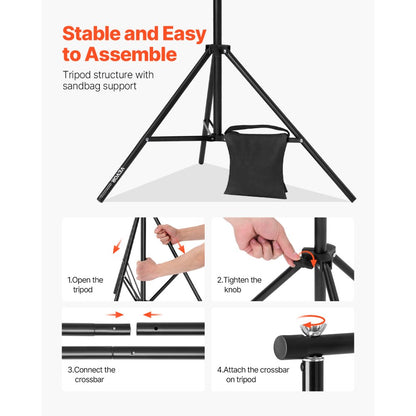 Backdrop Stand Background Stand Kit 198 x 300 cm for Party & Photo Studio