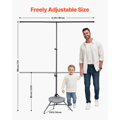 VEVOR Backdrop Stand Background Stand Kit 154 x 198 cm for Party & Photo Studio