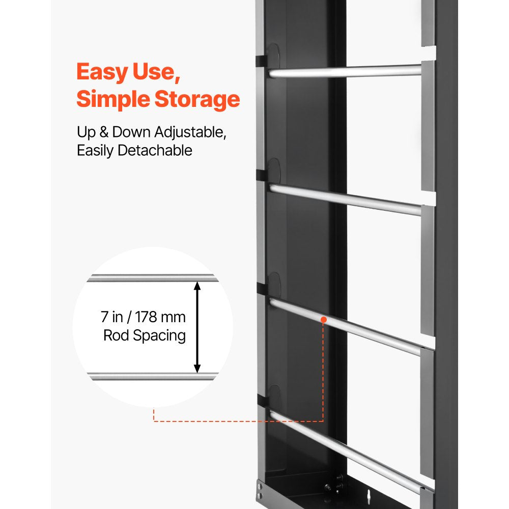 Wire Spool Rack 4 Adjustable Rods Spool Holder Wall Mount 150 lbs Capacity