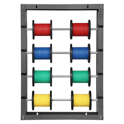 Wire Spool Rack 4 Adjustable Rods Spool Holder Wall Mount 150 lbs Capacity