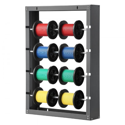 Wire Spool Rack 4 Adjustable Rods Spool Holder Wall Mount 150 lbs Capacity