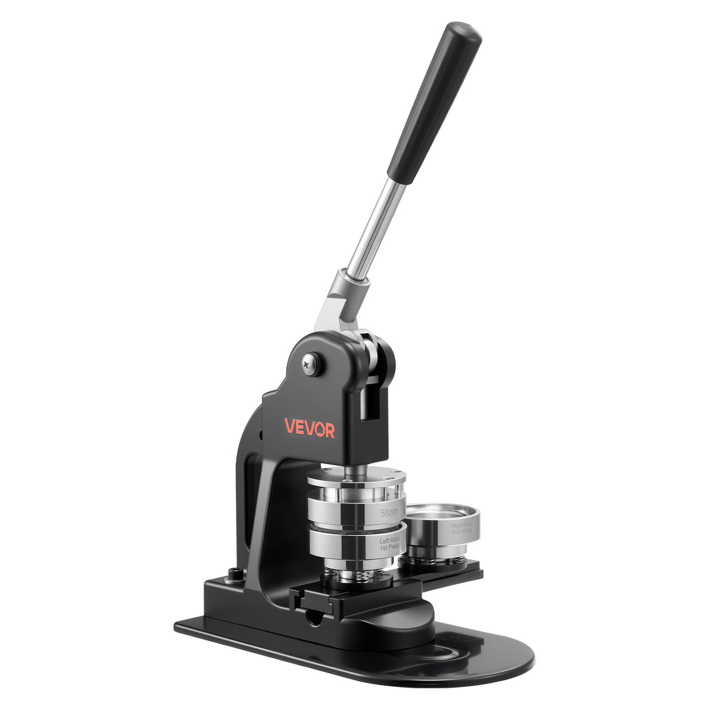 Button Maker Machine, 58 mm, Pin Maker Machine with 500pcs Button Parts, Circle Cutter, Hex Wrenches and Magic Book, Ergonomic Handle, for DIY Badges, Personalized Pins and Key Chains, Black