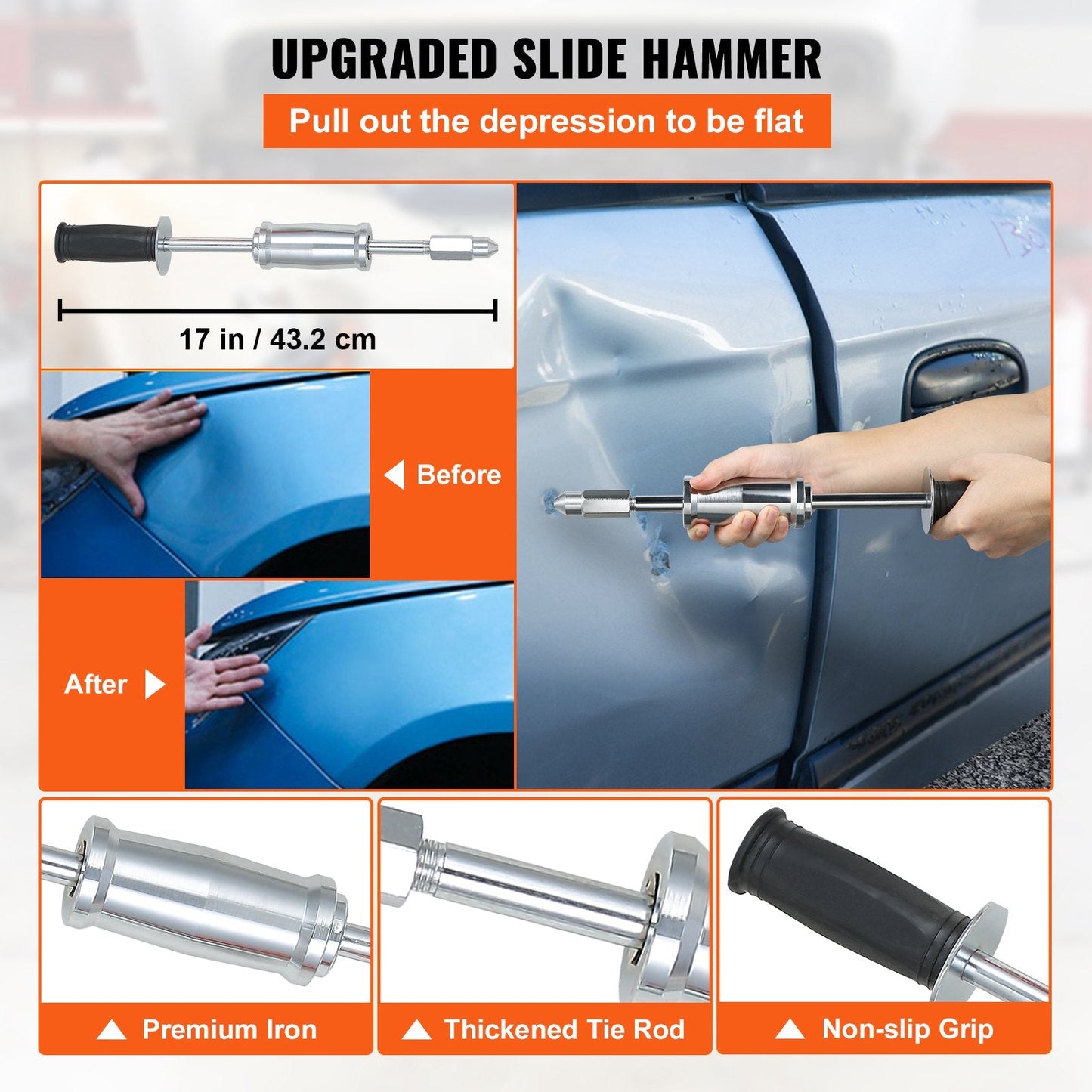 1600A 220V Stud Welder Dent Repair Kit with Slide Hammer and Accessories