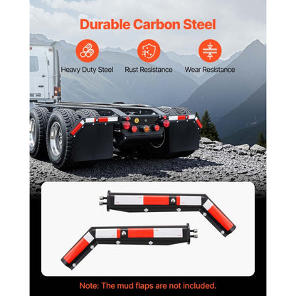 VEVOR Angled Spring Loaded Mud Flap Hangers for Semi Trucks 28.6mm Bolt Spacing
