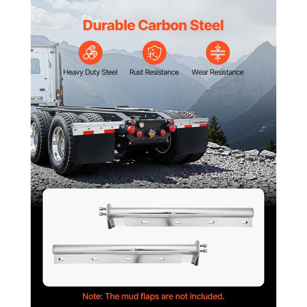 VEVOR Straight Spring Loaded Mud Flap Hangers for Semi Truck 28.6mm Bolt Spacing