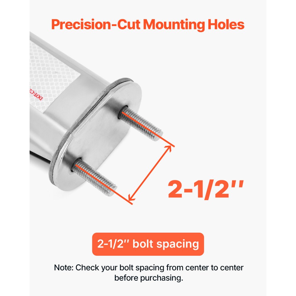 VEVOR Stainless Steel Angled Spring Loaded Mud Flap Hanger for Semi Truck 63.5mm