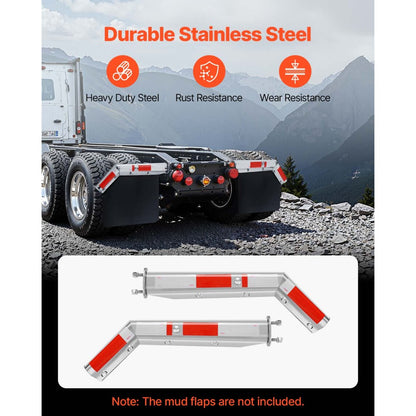 VEVOR Stainless Steel Angled Spring Loaded Mud Flap Hanger for Semi Truck 63.5mm