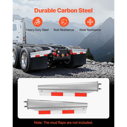 VEVOR Straight Spring Loaded Mud Flap Hangers for Semi Truck 63.5mm Bolt Spacing