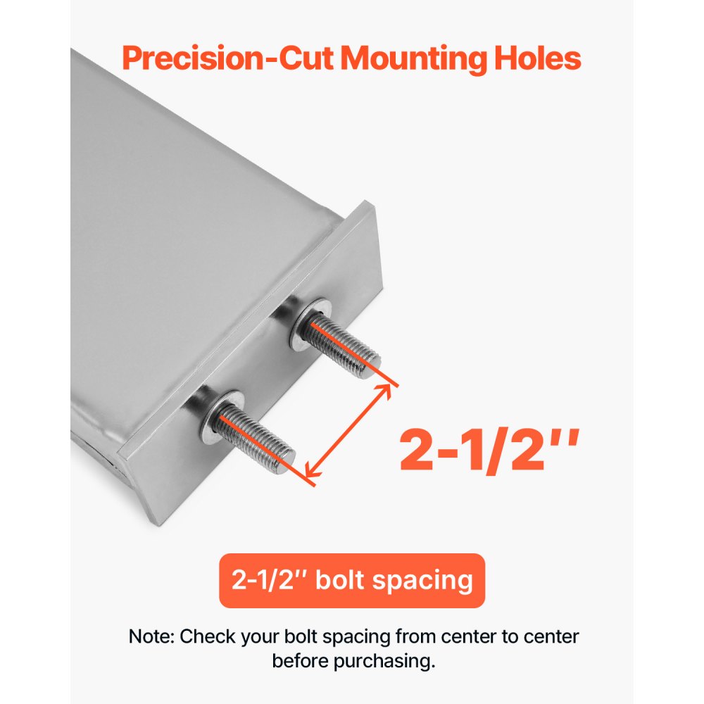 VEVOR Stainless Steel Mud Flap Hangers with Light Cutouts for Semi Trucks 63.5mm