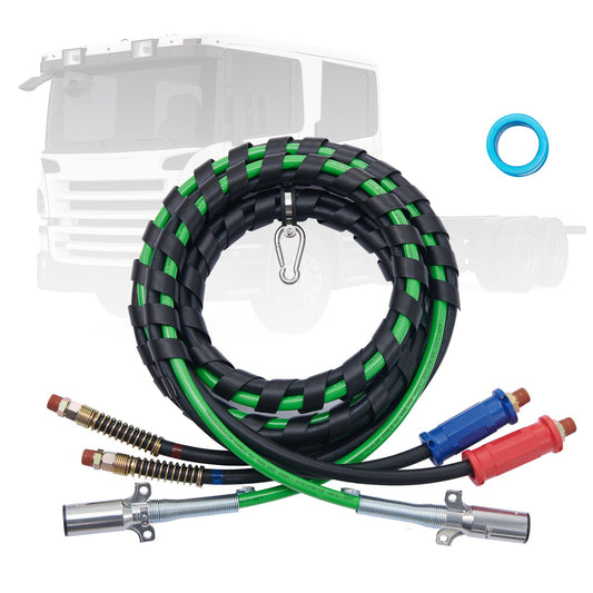 VEVOR 15FT Semi Truck Air Lines Kit, 3-in-1 Air Hoses & ABS Power Line for Semi