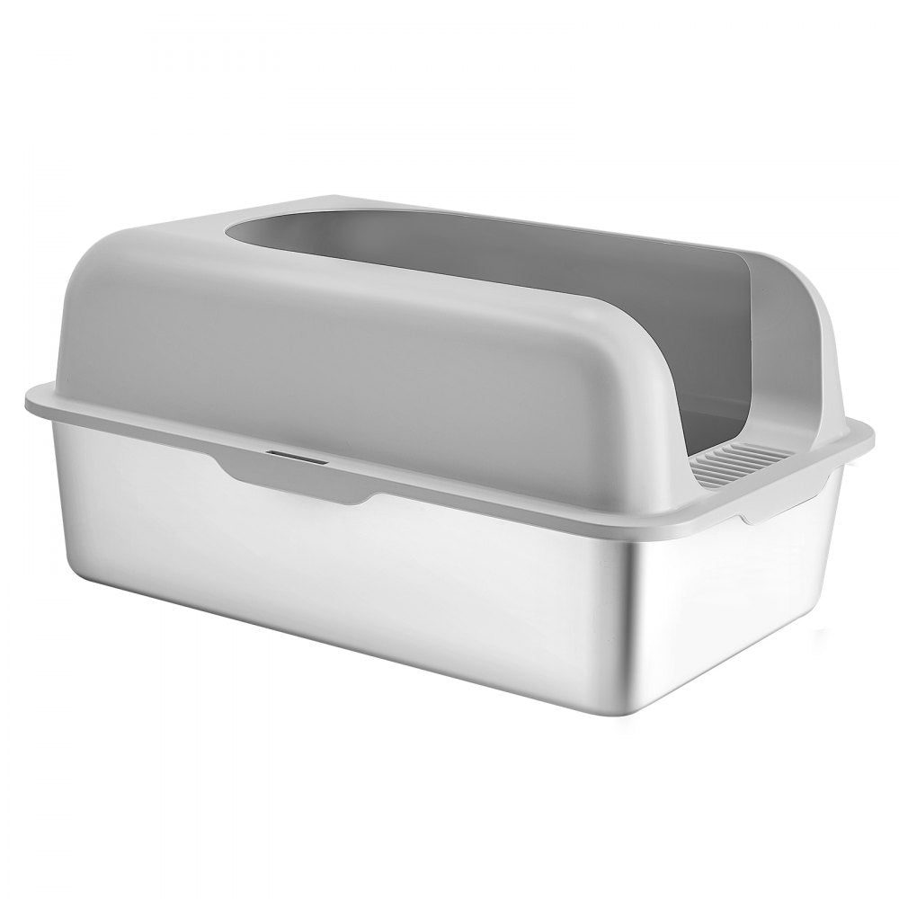 VEVOR 15.2 cm Deep Cat Litter Box Odor-Free Litter Box with Filtering Foot Board