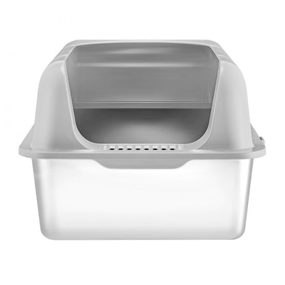 VEVOR 15.2 cm Deep Cat Litter Box Odor-Free Litter Box with Filtering Foot Board