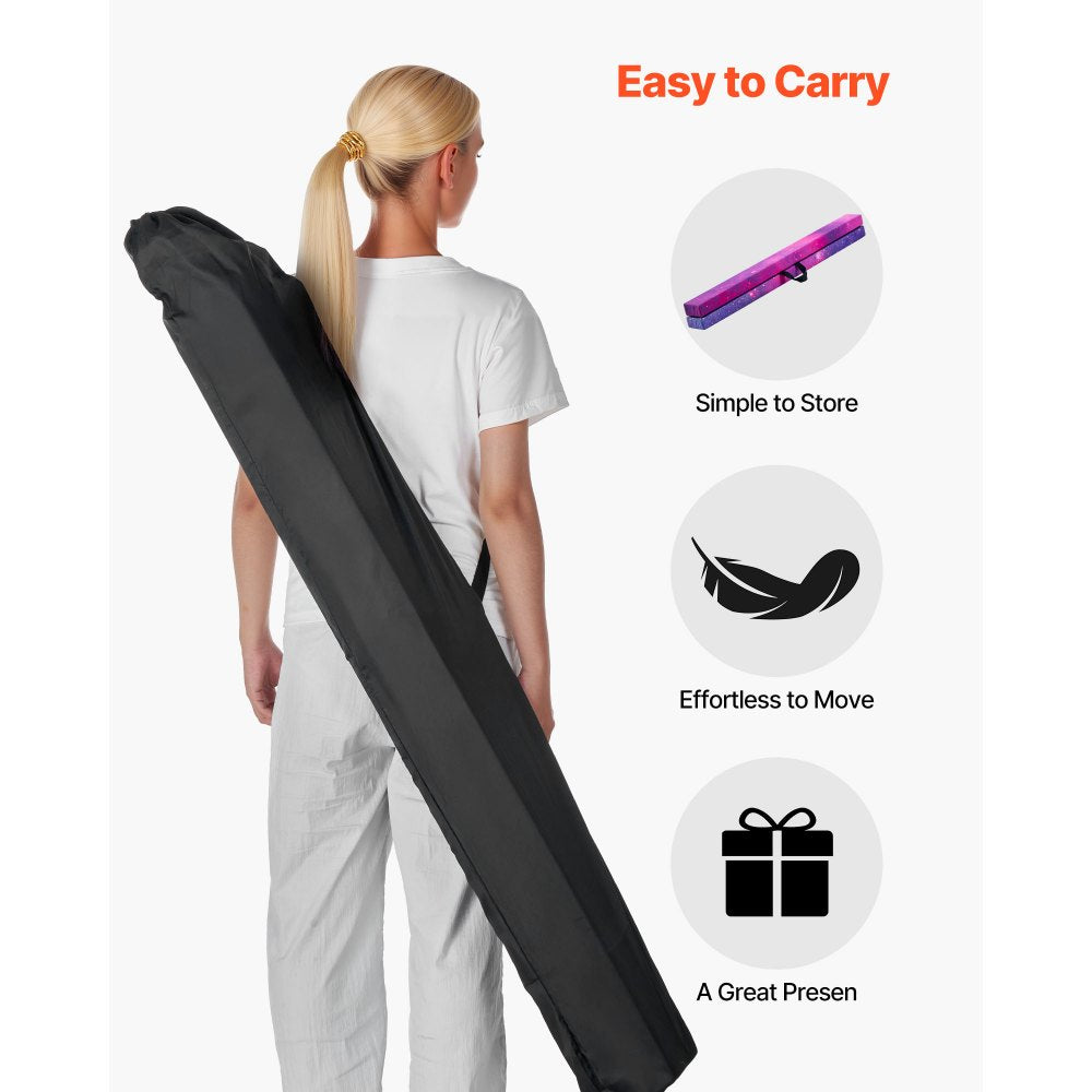 8FT Folding Gymnastic Balance Beam for Kids with Carrying Bag Galaxy