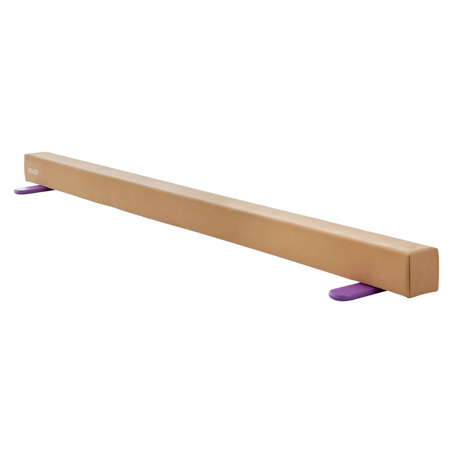 8FT Balance Beam for Kids, 158.7 KG Stable Support Gymnastics Floor Beam with Non-Slip Wooden Mats, Wood-Core Gymnastics Training Equipment with Anti-Slip Bottom for Home and Gym, Yellow