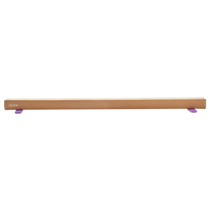 8FT Balance Beam for Kids, 158.7 KG Stable Support Gymnastics Floor Beam with Non-Slip Wooden Mats, Wood-Core Gymnastics Training Equipment with Anti-Slip Bottom for Home and Gym, Yellow