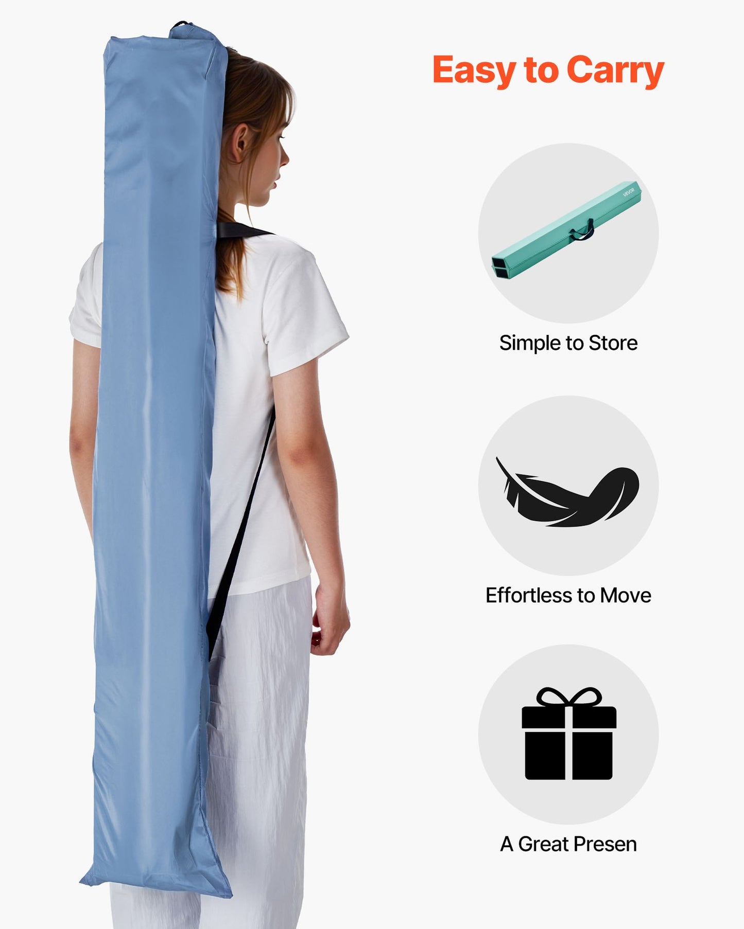 8FT Folding Balance Beam for Kids, 90.7 KG Stable Support Gymnastics Floor Beam with Non-Slip Mats, Gymnastics Training Equipment with Anti-Slip Bottom and Carrying Bag for Home Gym, Mint Green