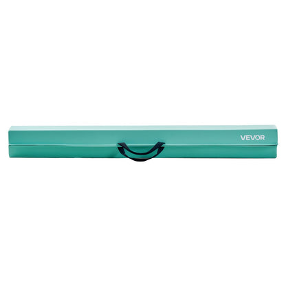 8FT Folding Balance Beam for Kids, 90.7 KG Stable Support Gymnastics Floor Beam with Non-Slip Mats, Gymnastics Training Equipment with Anti-Slip Bottom and Carrying Bag for Home Gym, Mint Green