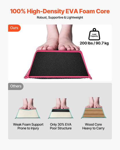 8FT Folding Balance Beam for Kids, 90.7 KG Stable Support Gymnastics Floor Beam with Non-Slip Mats, Gymnastics Training Equipment with Anti-Slip Bottom and Carrying Bag for Home Gym, Pink