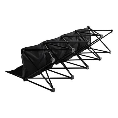 Portable Folding Bench, 4 Seat Foldable Soccer Bench with Side Pockets and Carrying Bag, Lightweight Sideline Seating with Back Rest for Football, Baseball, Camping, Outdoor Events, Black