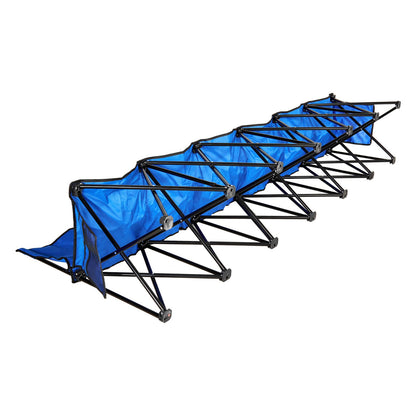 Portable Folding Bench, 6 Seat Foldable Soccer Bench with Side Pockets and Carrying Bag, Lightweight Sideline Seating with Back Rest for Football, Baseball, Camping, Outdoor Events, Blue