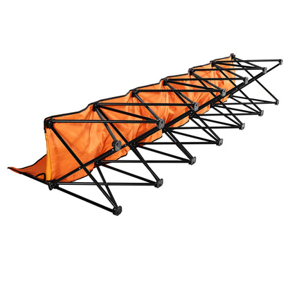Portable Folding Bench, 6 Seat Foldable Soccer Bench with Side Pockets and Carrying Bag, Lightweight Sideline Seating with Back Rest for Football, Baseball, Camping, Outdoor Events, Orange