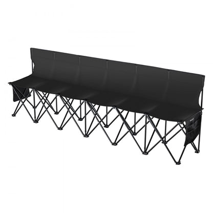 VEVOR 6 Seat Portable Folding Sport Bench Outdoor Camping Chair with Carry Bag